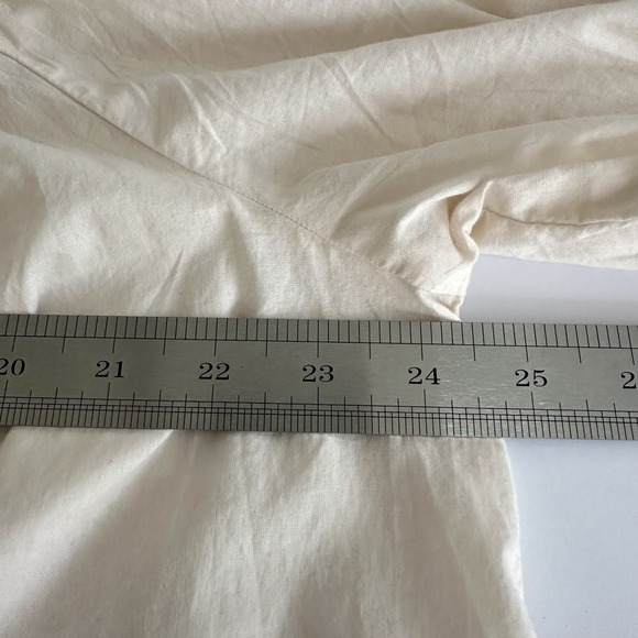 Old Navy Boxy Blouse Top XL Sea Salt Embroidered Eyelet Bohemian Peasant Cottage - Picture 7 of 8